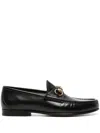 Gucci Horsebit Detail Leather Loafer With Gold-tone Hardware In Black