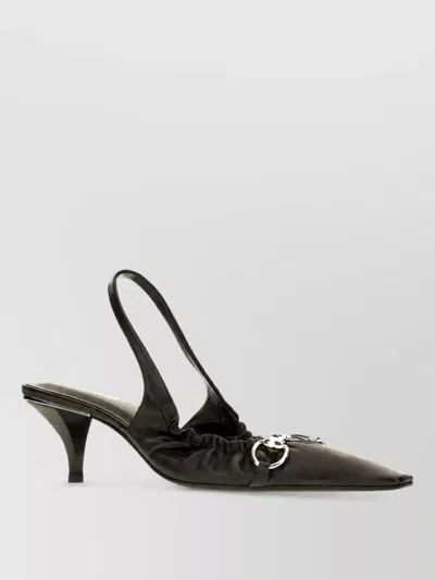 Gucci Leather Mules In Brown