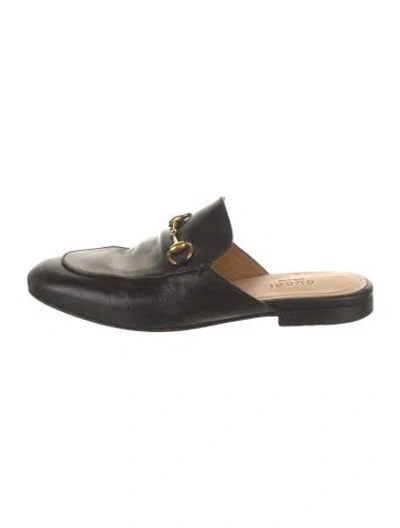 Pre-owned Gucci Leather Mules In Black