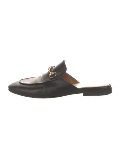 Pre-owned Gucci Leather Mules In Black