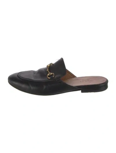 Pre-owned Gucci Leather Mules In Black