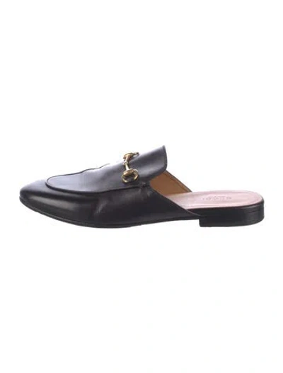 Pre-owned Gucci Leather Mules In Black