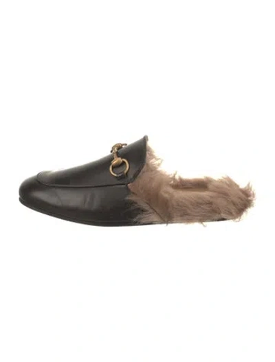 Pre-owned Gucci Leather Mules In Black