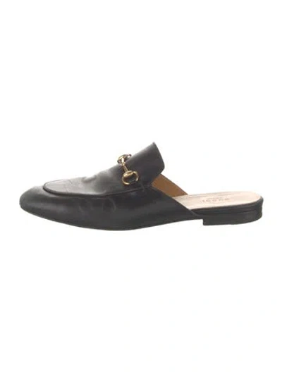 Pre-owned Gucci Leather Mules In Black