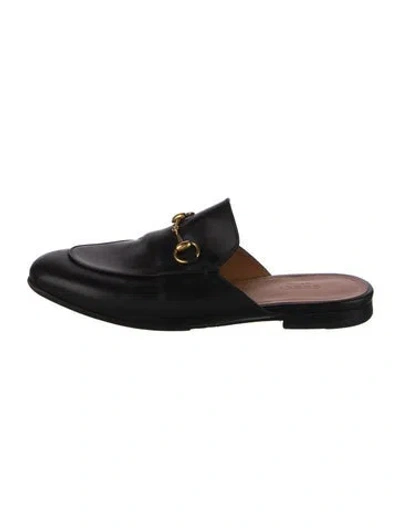 Pre-owned Gucci Leather Mules In Black