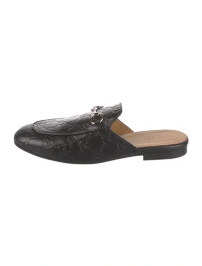 Pre-owned Gucci Leather Mules In Black