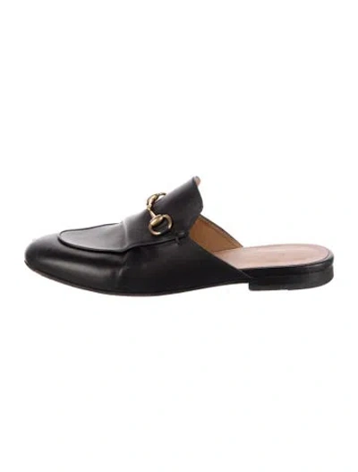 Pre-owned Gucci Leather Mules In Black