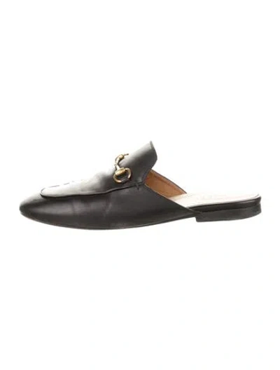 Pre-owned Gucci Leather Mules In Black