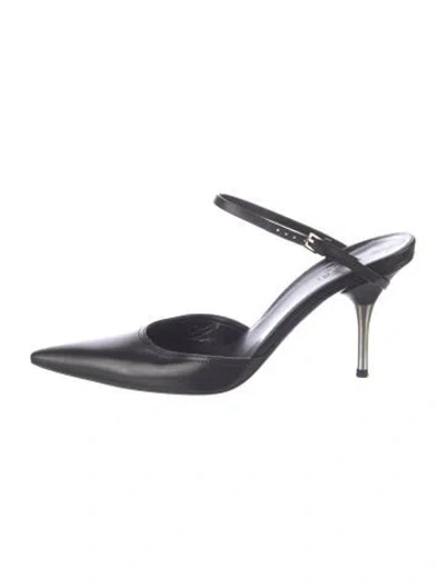 Pre-owned Gucci Leather Mules In Black