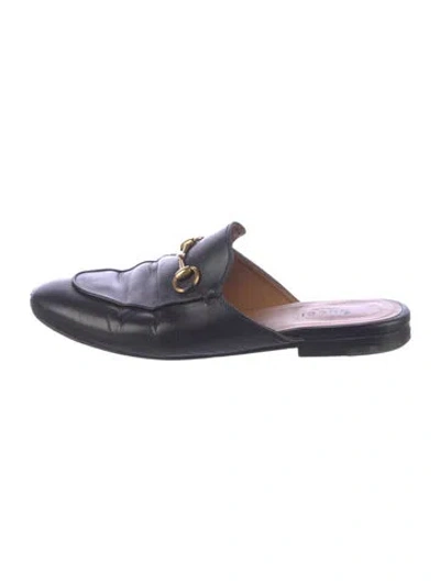 Pre-owned Gucci Leather Mules In Black