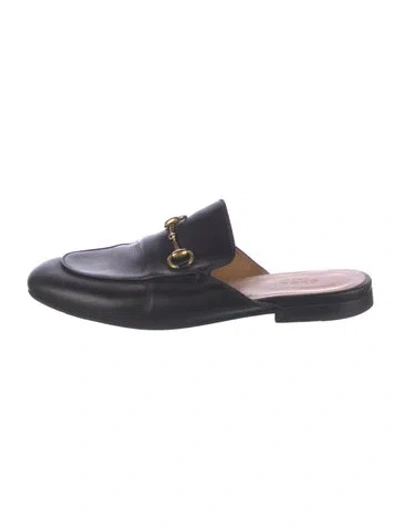 Pre-owned Gucci Leather Mules In Blue
