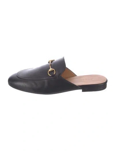 Pre-owned Gucci Leather Mules In Blue