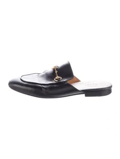Pre-owned Gucci Leather Mules In Blue
