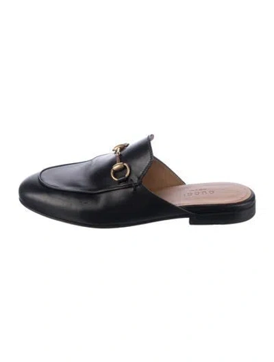 Pre-owned Gucci Leather Mules In Blue