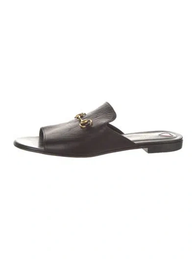 Pre-owned Gucci Leather Mules In Brown