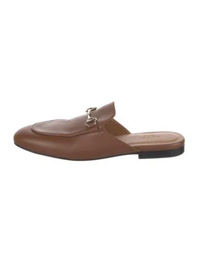 Pre-owned Gucci Leather Mules In Brown