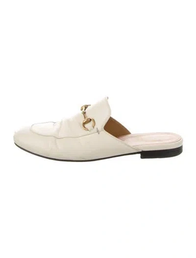 Pre-owned Gucci Leather Mules In Neutral