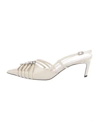 Pre-owned Gucci Leather Mules In Neutral