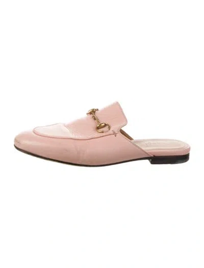 Pre-owned Gucci Leather Mules In Pink