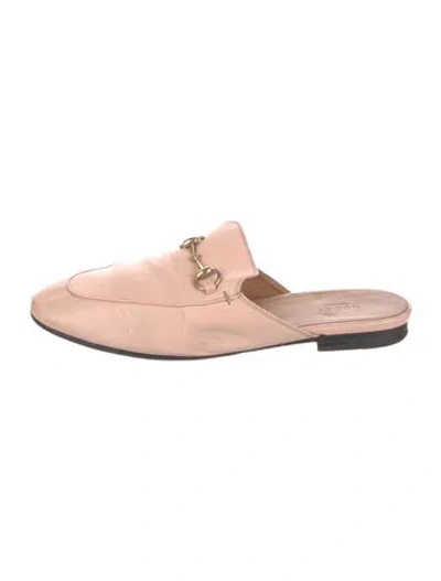 Pre-owned Gucci Leather Mules In Pink