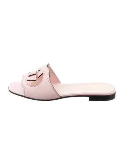 Pre-owned Gucci Leather Mules In Pink