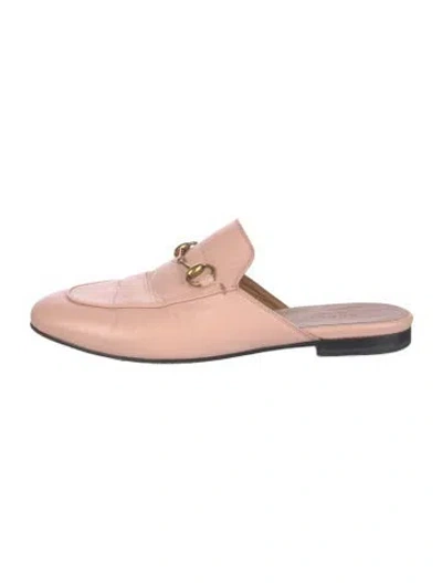 Pre-owned Gucci Leather Mules In Pink
