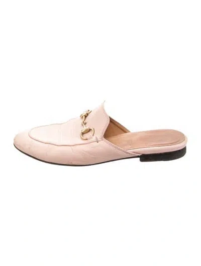 Pre-owned Gucci Leather Mules In Pink