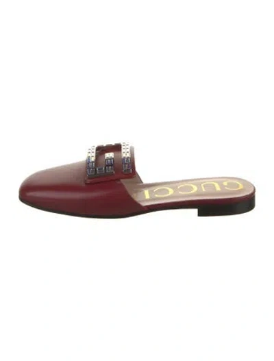 Pre-owned Gucci Leather Mules In Red