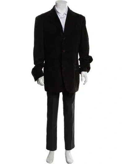 Pre-owned Gucci Leather Overcoat In Brown