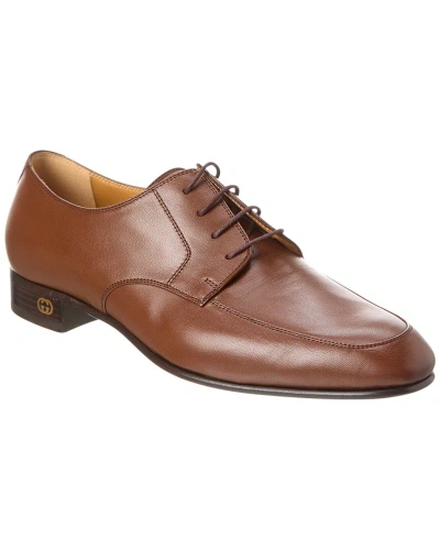 Gucci Leather Oxford In Brown