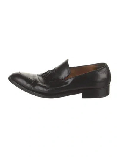 Pre-owned Gucci Leather Oxfords In Black