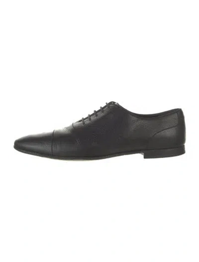 Pre-owned Gucci Leather Oxfords In Black