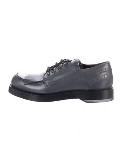 Pre-owned Gucci Leather Oxfords In Blue