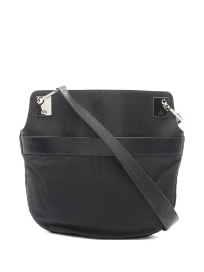 Pre-owned Gucci Leather Panel Shoulder Bag In Black