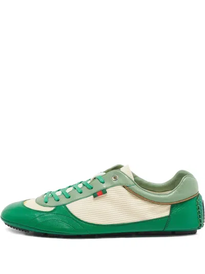 Pre-owned Gucci Leather Panelled Sneakers