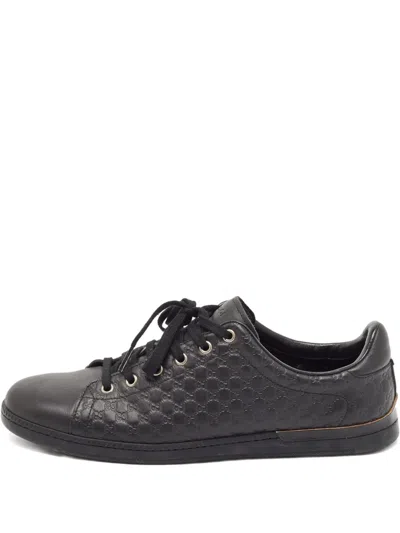 Pre-owned Gucci Leather Pattern Sneakers