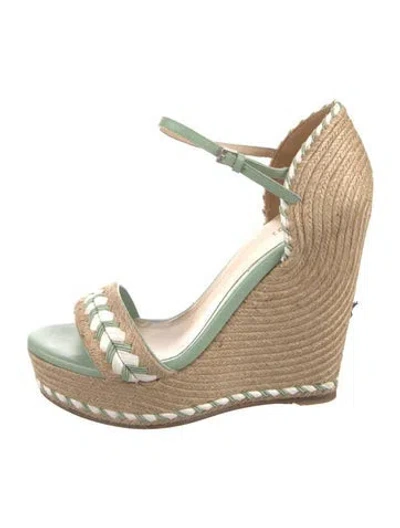 Pre-owned Gucci Leather Patterned Espadrilles In Neutral