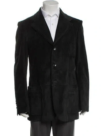 Pre-owned Gucci Leather Peacoat In Brown