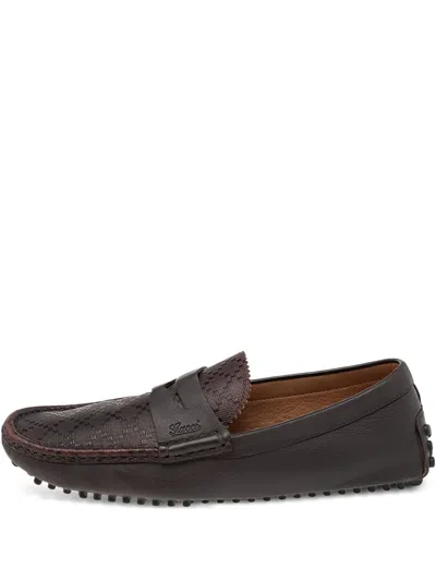 Pre-owned Gucci Leather Penny Loafers