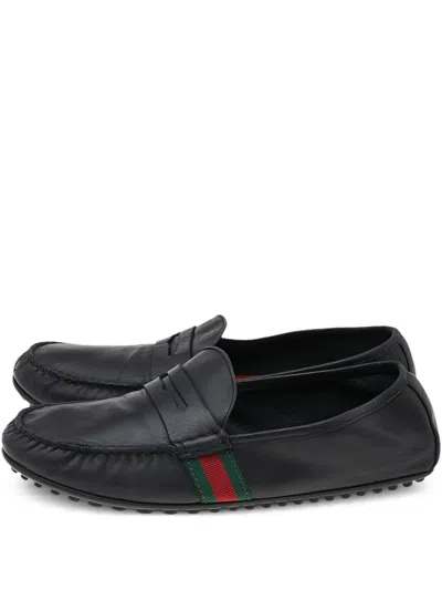 Pre-owned Gucci Leather Penny Strap Loafer Shoes