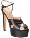 Gucci Leather Platform Sandal In Black