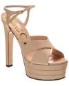 Gucci Leather Platform Sandal In Nude