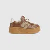Gucci Leather Platform Sneaker In Braun