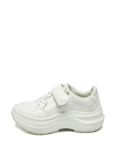 Pre-owned Gucci Leather Platform Sneakers In White