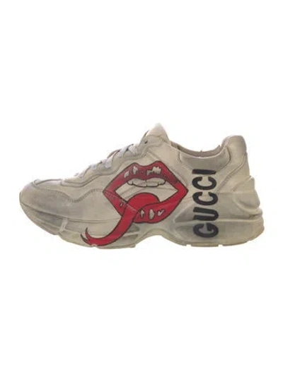 Pre-owned Gucci Leather Printed Chunky Sneakers