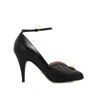 Gucci Logo-plaque 95mm Leather Sandals In Black