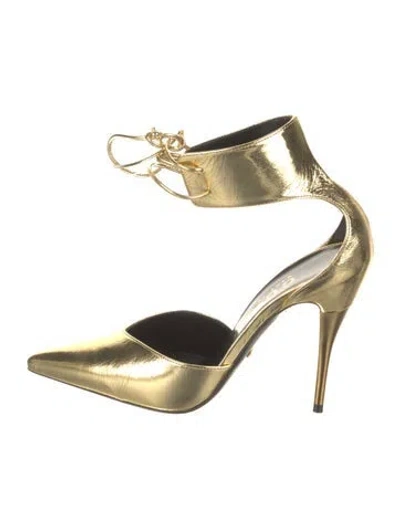 Pre-owned Gucci Leather Pumps W/ Tags In Gold/metallic