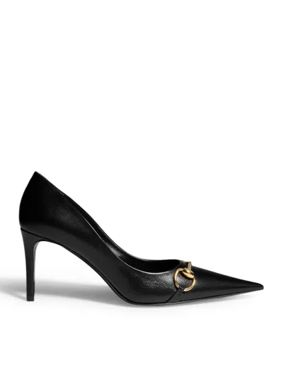 Gucci Leather Pumps With Horsebit Detail In Black
