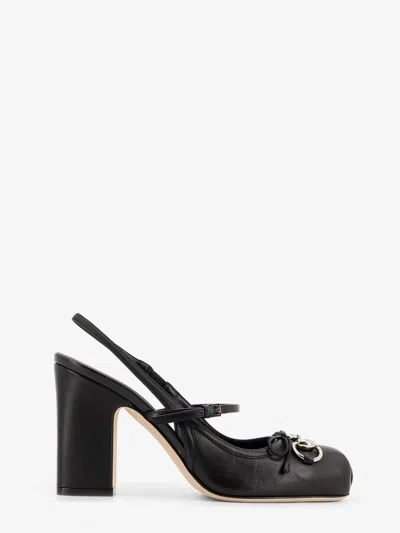 Gucci Leather Pumps With Metal Horsebit Detail In Black