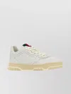 GUCCI LEATHER RE-WEB SNEAKERS FEATURING PERFORATED DETAILING